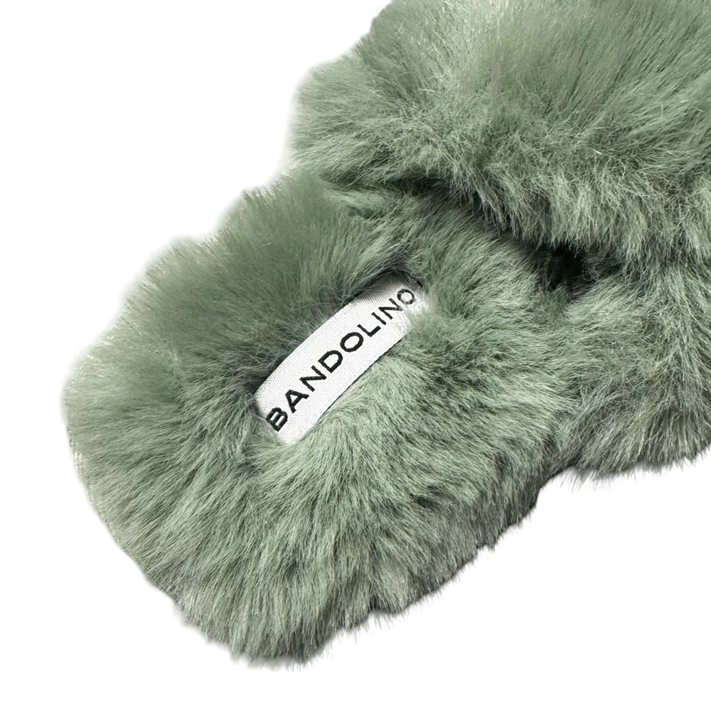 Bandolino Sage Green Faux Fur Slippers Sz Sm